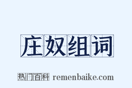 庄奴组词是什么意思的图片